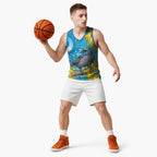 New Zealand Kokako Bird Basketball Jersey Maori Koru With Kowhai Flowers - Aussie Hoodie