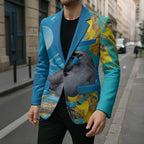 New Zealand Kokako Bird Blazer Maori Koru With Kowhai Flowers - Aussie Hoodie