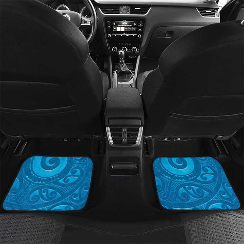 New Zealand Kokako Bird Car Mats Maori Koru With Kowhai Flowers - Aussie Hoodie