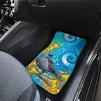 New Zealand Kokako Bird Car Mats Maori Koru With Kowhai Flowers - Aussie Hoodie