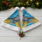 New Zealand Kokako Bird Christmas Santa Hat Maori Koru With Kowhai Flowers