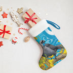New Zealand Kokako Bird Christmas Stocking Maori Koru With Kowhai Flowers