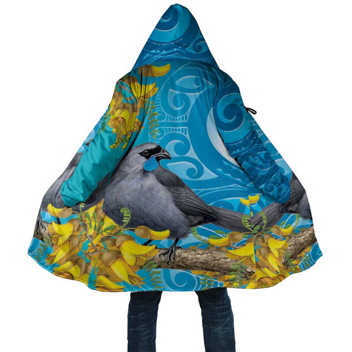 New Zealand Kokako Bird Cloak Maori Koru With Kowhai Flowers - Aussie Hoodie