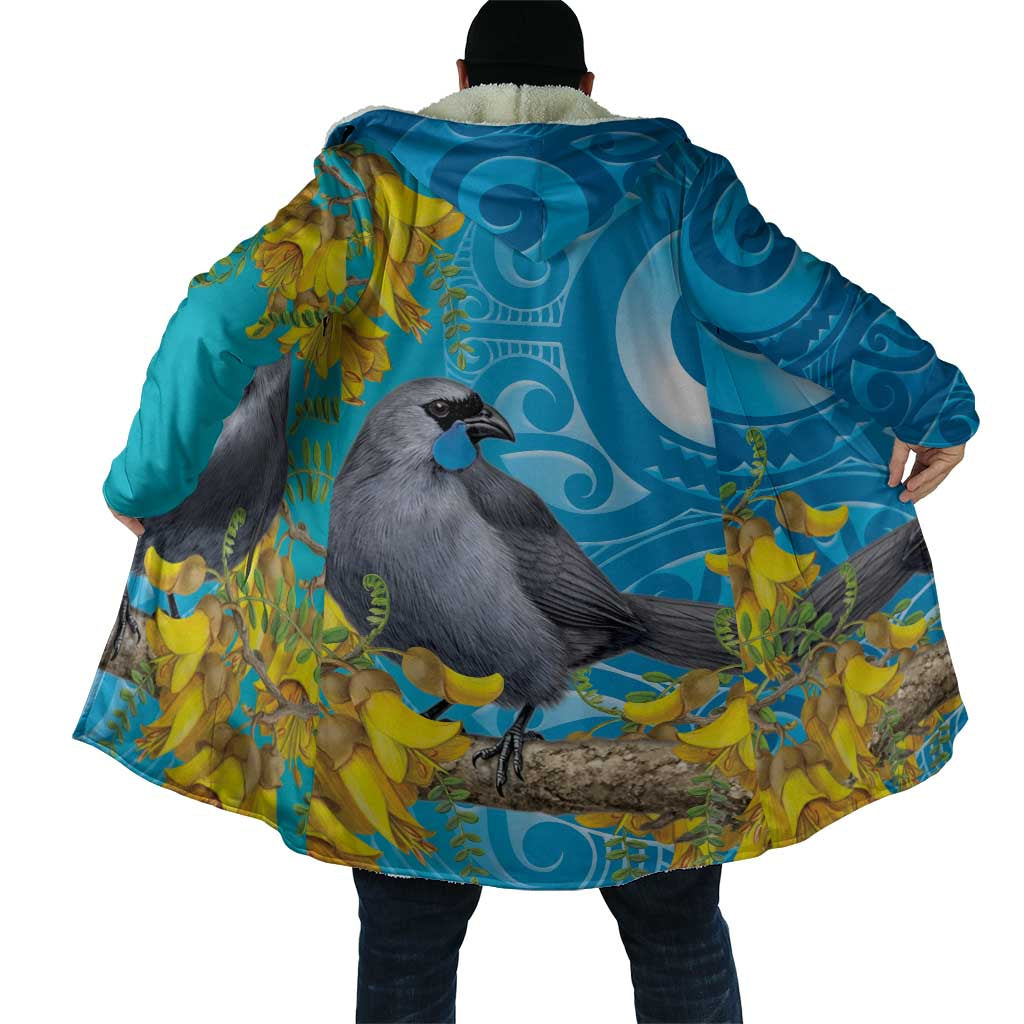 New Zealand Kokako Bird Cloak Maori Koru With Kowhai Flowers - Aussie Hoodie