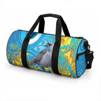 New Zealand Kokako Bird Duffle Bag Maori Koru With Kowhai Flowers