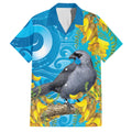 New Zealand Kokako Bird Family Matching Puletasi and Hawaiian Shirt Maori Koru With Kowhai Flowers