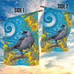 New Zealand Kokako Bird Garden Flag Maori Koru With Kowhai Flowers - Aussie Hoodie