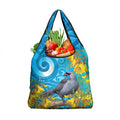 New Zealand Kokako Bird Grocery Bag Maori Koru With Kowhai Flowers - Aussie Hoodie