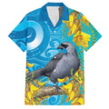 New Zealand Kokako Bird Hawaiian Shirt Maori Koru With Kowhai Flowers - Aussie Hoodie