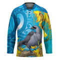 New Zealand Kokako Bird Hockey Jersey Maori Koru With Kowhai Flowers - Aussie Hoodie