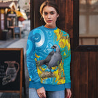 New Zealand Kokako Bird Ugly Christmas Sweater Maori Koru With Kowhai Flowers