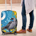 New Zealand Kokako Bird Luggage Cover Maori Koru With Kowhai Flowers - Aussie Hoodie