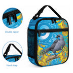 New Zealand Kokako Bird Lunch Bag Maori Koru With Kowhai Flowers