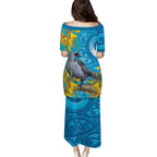 New Zealand Kokako Bird Puletasi Maori Koru With Kowhai Flowers - Aussie Hoodie