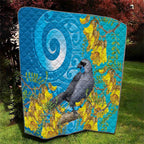 New Zealand Kokako Bird Quilt Maori Koru With Kowhai Flowers - Aussie Hoodie