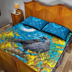 New Zealand Kokako Bird Quilt Bed Set Maori Koru With Kowhai Flowers - Aussie Hoodie