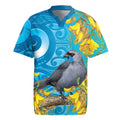 New Zealand Kokako Bird Rugby Jersey Maori Koru With Kowhai Flowers - Aussie Hoodie