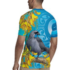 New Zealand Kokako Bird Rugby Jersey Maori Koru With Kowhai Flowers - Aussie Hoodie