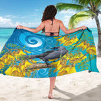 New Zealand Kokako Bird Sarong Maori Koru With Kowhai Flowers - Aussie Hoodie