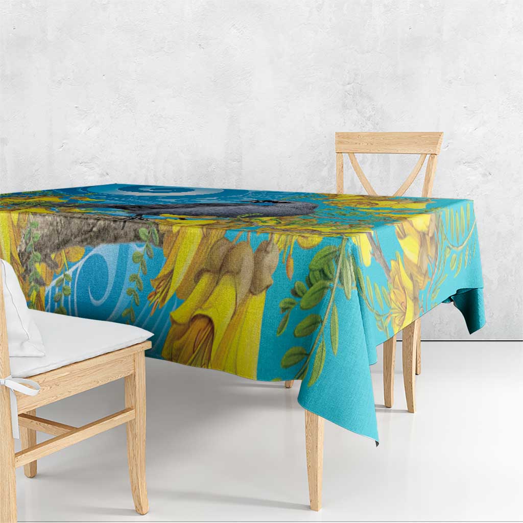 New Zealand Kokako Bird Tablecloth Maori Koru With Kowhai Flowers - Aussie Hoodie