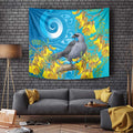 New Zealand Kokako Bird Tapestry Maori Koru With Kowhai Flowers - Aussie Hoodie