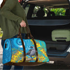 New Zealand Kokako Bird Travel Bag Maori Koru With Kowhai Flowers - Aussie Hoodie