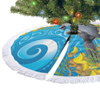 New Zealand Kokako Bird Tree Skirt Maori Koru With Kowhai Flowers