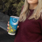 New Zealand Kokako Bird Tumbler Cup Maori Koru With Kowhai Flowers - Aussie Hoodie