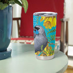 New Zealand Kokako Bird Tumbler Cup Maori Koru With Kowhai Flowers - Aussie Hoodie