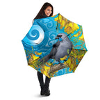 New Zealand Kokako Bird Umbrella Maori Koru With Kowhai Flowers - Aussie Hoodie