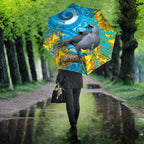 New Zealand Kokako Bird Umbrella Maori Koru With Kowhai Flowers - Aussie Hoodie