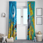 New Zealand Kokako Bird Window Curtain Maori Koru With Kowhai Flowers - Aussie Hoodie