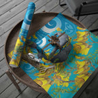 New Zealand Kokako Bird Wrapping Paper Maori Koru With Kowhai Flowers