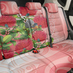 New Zealand Fantail Back Car Seat Cover Maori Koru With Pohutukawa Flowers - Aussie Hoodie