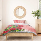 New Zealand Fantail Bedding Set Maori Koru With Pohutukawa Flowers - Aussie Hoodie