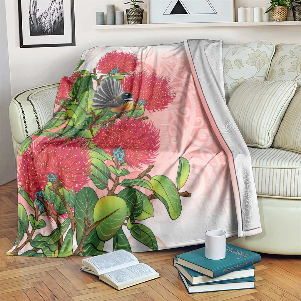 New Zealand Fantail Blanket Maori Koru With Pohutukawa Flowers - Aussie Hoodie