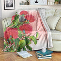 New Zealand Fantail Blanket Maori Koru With Pohutukawa Flowers - Aussie Hoodie