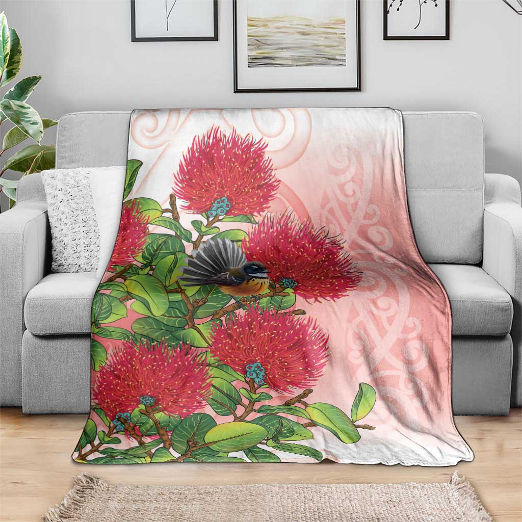 New Zealand Fantail Blanket Maori Koru With Pohutukawa Flowers - Aussie Hoodie