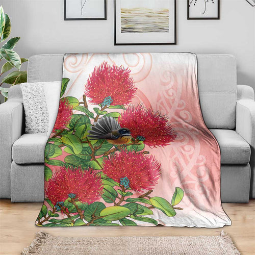 New Zealand Fantail Blanket Maori Koru With Pohutukawa Flowers - Aussie Hoodie
