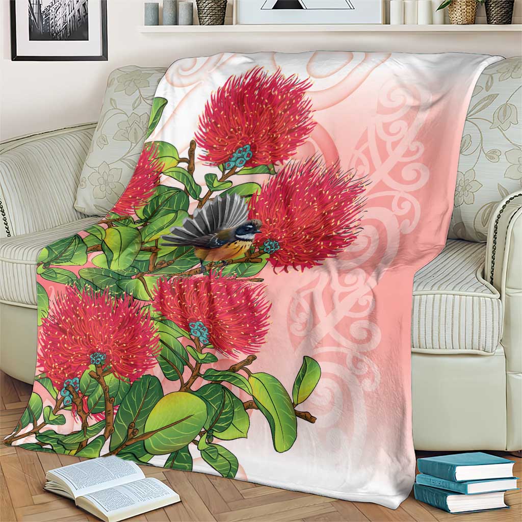 New Zealand Fantail Blanket Maori Koru With Pohutukawa Flowers - Aussie Hoodie