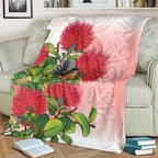 New Zealand Fantail Blanket Maori Koru With Pohutukawa Flowers - Aussie Hoodie