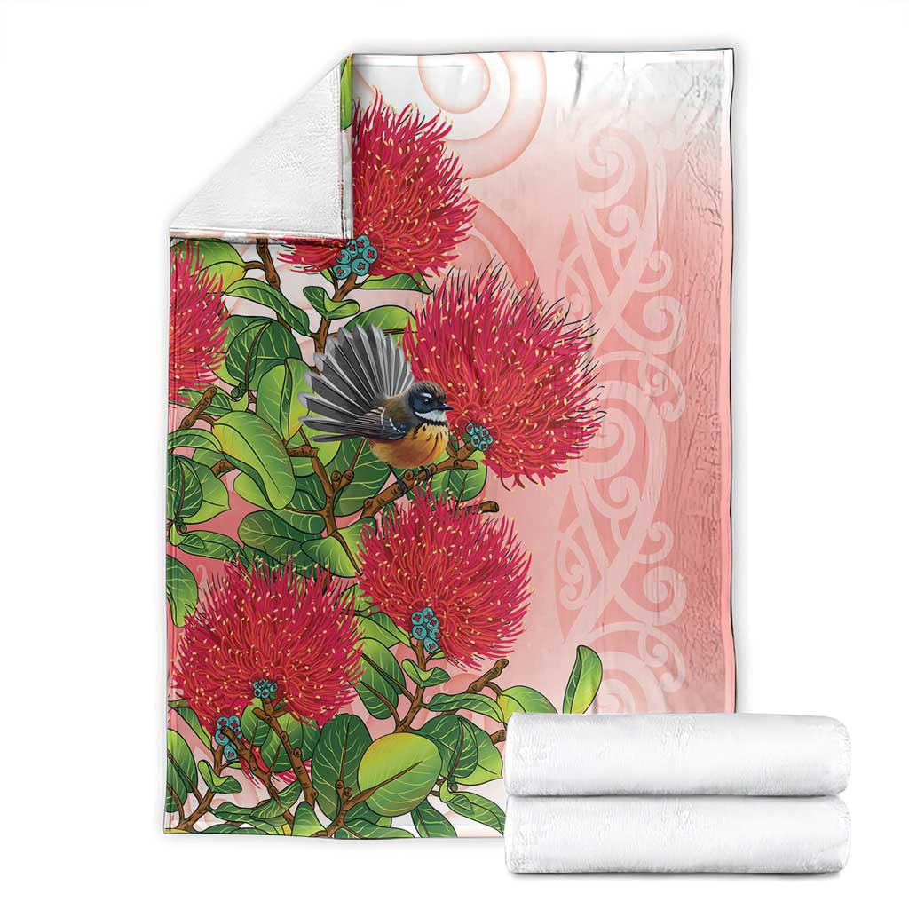 New Zealand Fantail Blanket Maori Koru With Pohutukawa Flowers - Aussie Hoodie