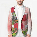 New Zealand Fantail Blazer Maori Koru With Pohutukawa Flowers - Aussie Hoodie