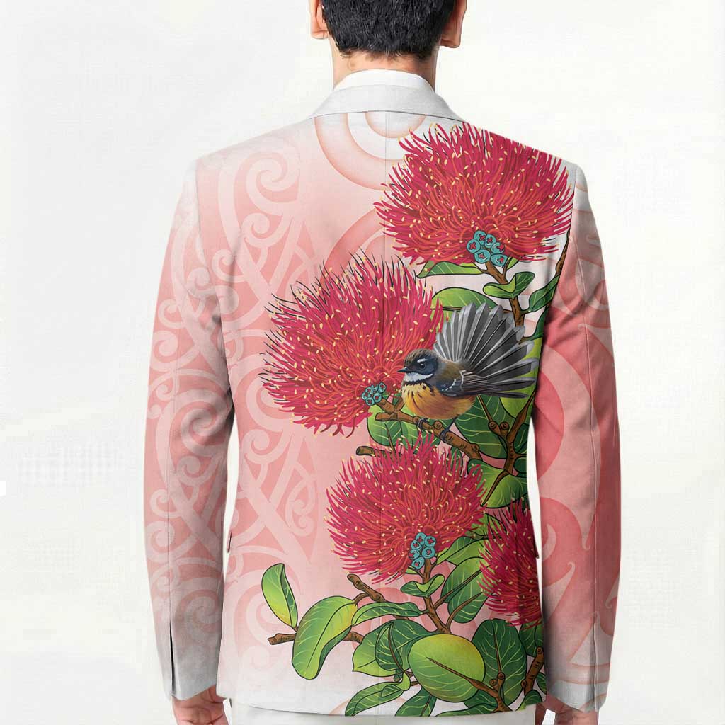 New Zealand Fantail Blazer Maori Koru With Pohutukawa Flowers - Aussie Hoodie