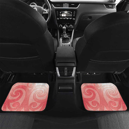 New Zealand Fantail Car Mats Maori Koru With Pohutukawa Flowers - Aussie Hoodie
