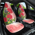 New Zealand Fantail Car Seat Cover Maori Koru With Pohutukawa Flowers - Aussie Hoodie