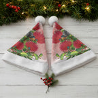 New Zealand Fantail Christmas Santa Hat Maori Koru With Pohutukawa Flowers