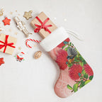 New Zealand Fantail Christmas Stocking Maori Koru With Pohutukawa Flowers