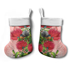 New Zealand Fantail Christmas Stocking Maori Koru With Pohutukawa Flowers