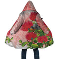 New Zealand Fantail Cloak Maori Koru With Pohutukawa Flowers - Aussie Hoodie